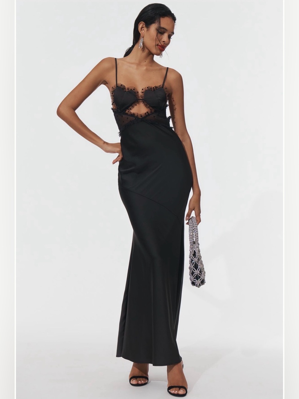 NEW, with tags! For Love & Lemons Black Heart Slip Maxi Dress - Picture 10 of 13